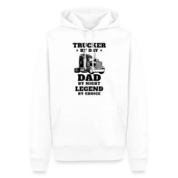 Camionneur et papa – héros sur la route et à la maison - Sweat à capuche Premium bio Homme - blanc - Devant - Nico (187cm)