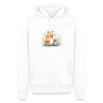 La famille est l’alpha et l’oméga - Sweat à capuche Premium bio Homme - blanc - Devant - Nico (187cm)