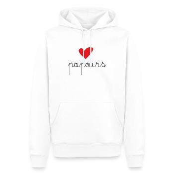 papours - Sweat à capuche Premium bio Homme - blanc - Devant - Nico (187cm)