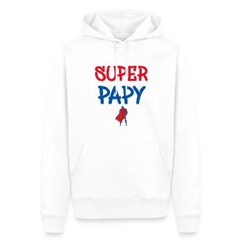 Super Papy C'est Mon Papy - Sweat à capuche Premium bio Homme - blanc - Devant - Nico (187cm)