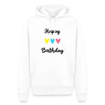 ALLES GUTE ZUM GEBURTSTAG!. ALLES GUTE ZUM GEBURTSTAG!. JAHRESTAG. - Männer Premium Bio Hoodie - Weiß - Vorne - Nico (187cm)