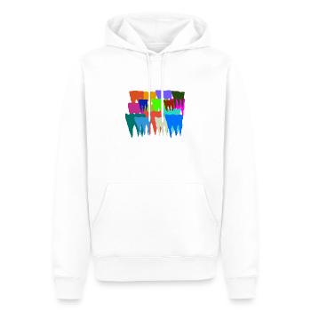 Ich scheiße auf deine Zähne - Männer Premium Bio Hoodie - Weiß - Vorne - Nico (187cm)