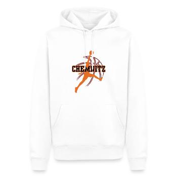 Chemnitz, ma ville ! - Sweat à capuche Premium bio Homme - blanc - Devant - Nico (187cm)