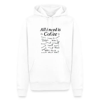 Collection de café Buveur de café Amateurs de café - Sweat à capuche Premium bio Homme - blanc - Devant - Nico (187cm)