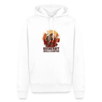 Bushcrafter Survival Camping en plein air - Sweat à capuche Premium bio Homme - blanc - Devant - Nico (187cm)