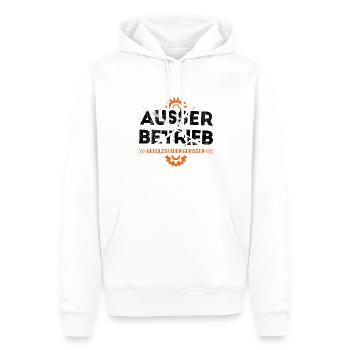 Handwerker AUSSER BETRIEB Arbeits-Kollegen Sprüche - Männer Premium Bio Hoodie - Weiß - Vorne - Nico (187cm)