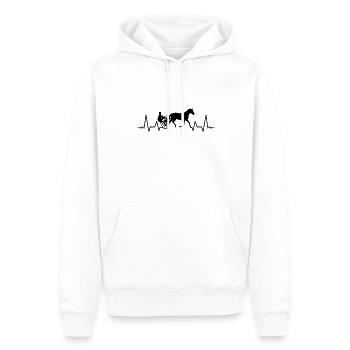 Harnais de chevaux de trot Chevaux de sport équestre - Sweat à capuche Premium bio Homme - blanc - Devant - Nico (187cm)