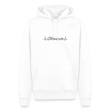 Schneidern Herzschlag Textil-Schneiderin - Männer Premium Bio Hoodie - Weiß - Vorne - Nico (187cm)