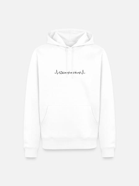 Elektroniker Herzschlag Systeminformatikerin - Männer Premium Bio Hoodie - Weiß
