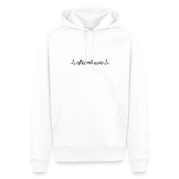 Betonmischer Herzschlag Betonbauerin - Männer Premium Bio Hoodie - Weiß - Vorne - Nico (187cm)