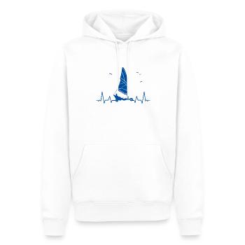 Plage Voile Windracer Land Sailers Land Sailors - Sweat à capuche Premium bio Homme - blanc - Devant - Nico (187cm)