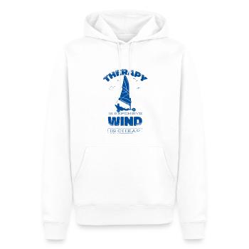 Plage Voile Windracer Land Sailers Land Sailors - Sweat à capuche Premium bio Homme - blanc - Devant - Nico (187cm)