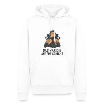 Lustige Sprüche Arbeitskollegen Das war die andere - Männer Premium Bio Hoodie - Weiß - Vorne - Nico (187cm)