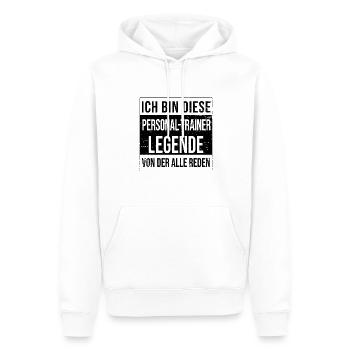 Sport Geburtstag geboren Legende Personal-Trainer - Männer Premium Bio Hoodie - Weiß - Vorne - Nico (187cm)