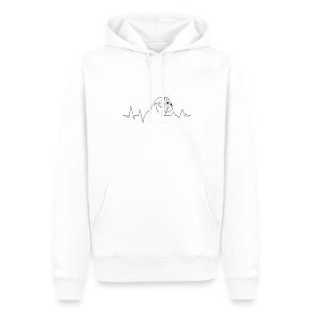 Hunderasse Mops-Pug Hundeliebhaber Herzschlag - Männer Premium Bio Hoodie - Weiß - Vorne - Nico (187cm)