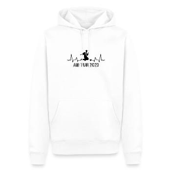 Abi 2023 Abitur Prüfung bestanden Abi Herzschlag - Männer Premium Bio Hoodie - Weiß - Vorne - Nico (187cm)