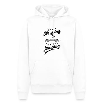Lustige Sprüche Fitness Workout Trampolin-Sport - Männer Premium Bio Hoodie - Weiß - Vorne - Nico (187cm)