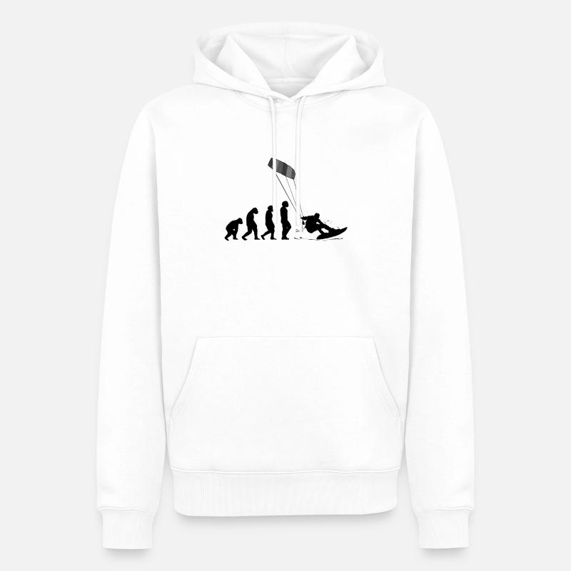 Kitesurf Kiteboard Kitesurfen Kite-Surf Evolution - Männer Premium Bio Hoodie - Weiß