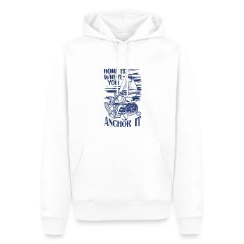 Sailor Voilier Voilier Voilier Yacht à voile - Sweat à capuche Premium bio Homme - blanc - Devant - Nico (187cm)