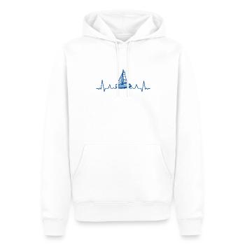 Catamaran Bateau Voilier Voilier Sailor Heartbeat - Sweat à capuche Premium bio Homme - blanc - Devant - Nico (187cm)
