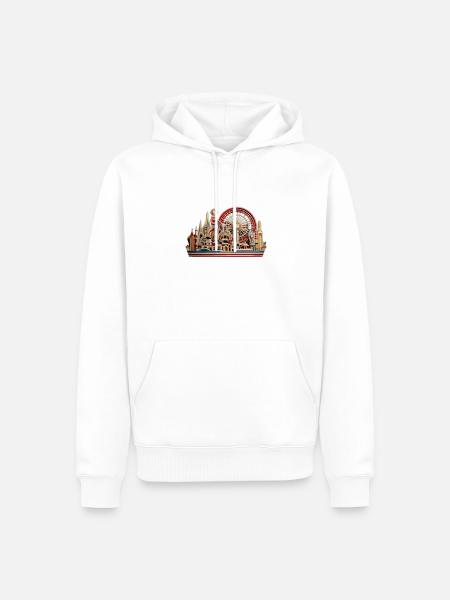 Freizeitpark Jahrmarkt Rummelplatz Volksfest - Männer Premium Bio Hoodie - Weiß