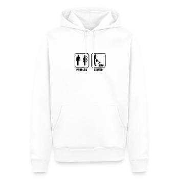 Jardinier, Agriculteur, Paysagiste, Problème de jardin - Sweat à capuche Premium bio Homme - blanc - Devant - Nico (187cm)
