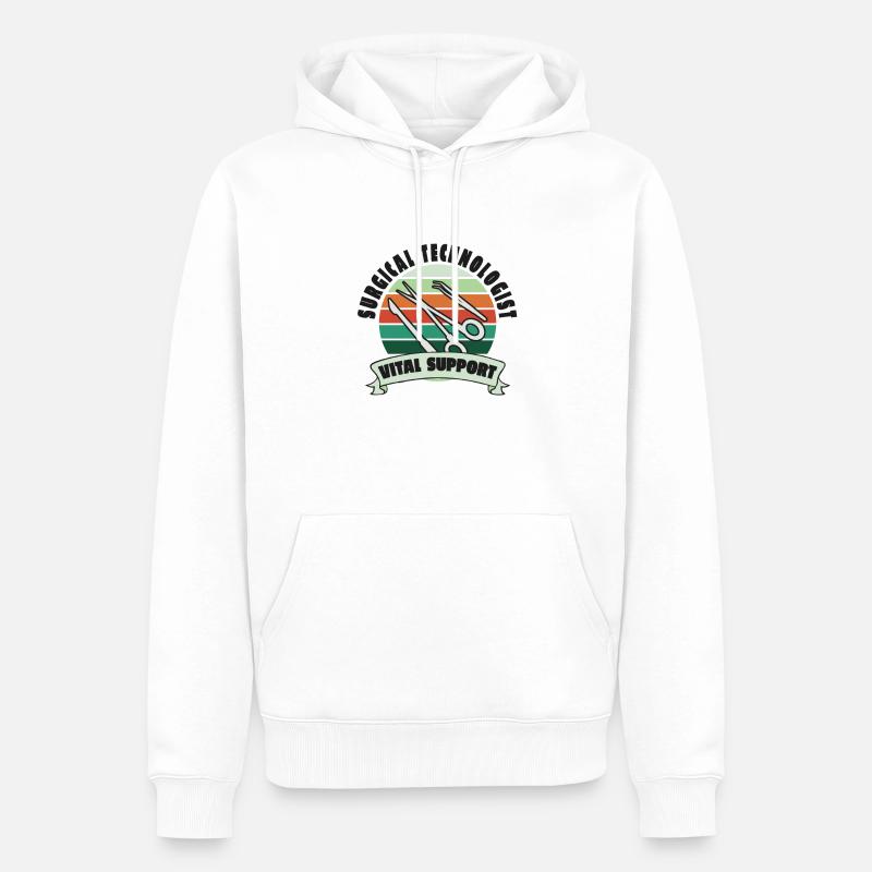 Chirurgien assistant chirurgical et technique - Sweat à capuche Premium bio Homme - blanc