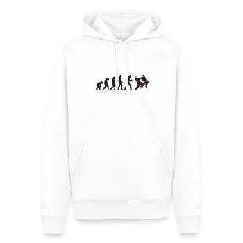 Judoka Taekwondo Karaté Aïkido Ju-Jutsu Evolution - Sweat à capuche Premium bio Homme - blanc - Devant - Nico (187cm)