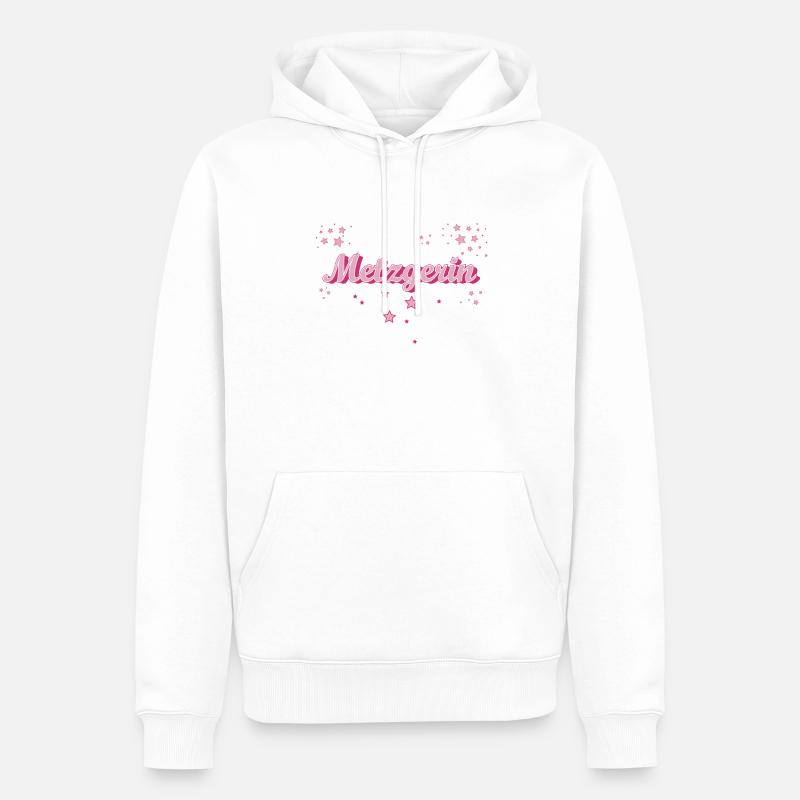 Fleischer Abschluss-Geschenk Metzgerin - Männer Premium Bio Hoodie - Weiß