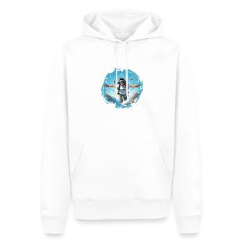 PARACHUTISTE Fallschirmspringen PARACHUTISME - Sweat à capuche Premium bio Homme - blanc - Devant - Nico (187cm)