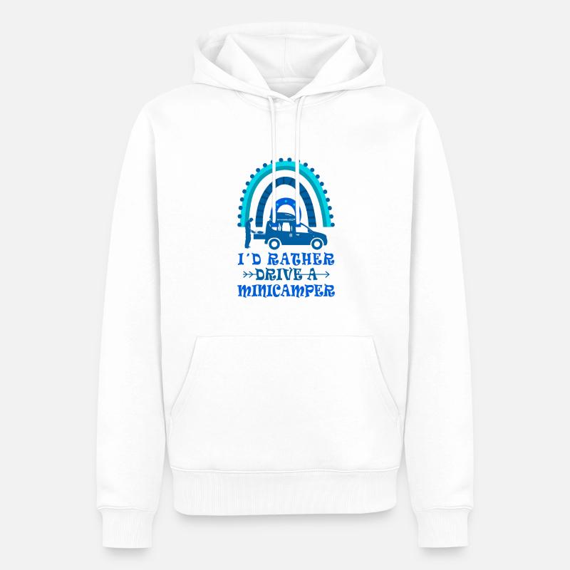 Minicamper Dictons Camping-Camper Microcamper - Sweat à capuche Premium bio Homme - blanc