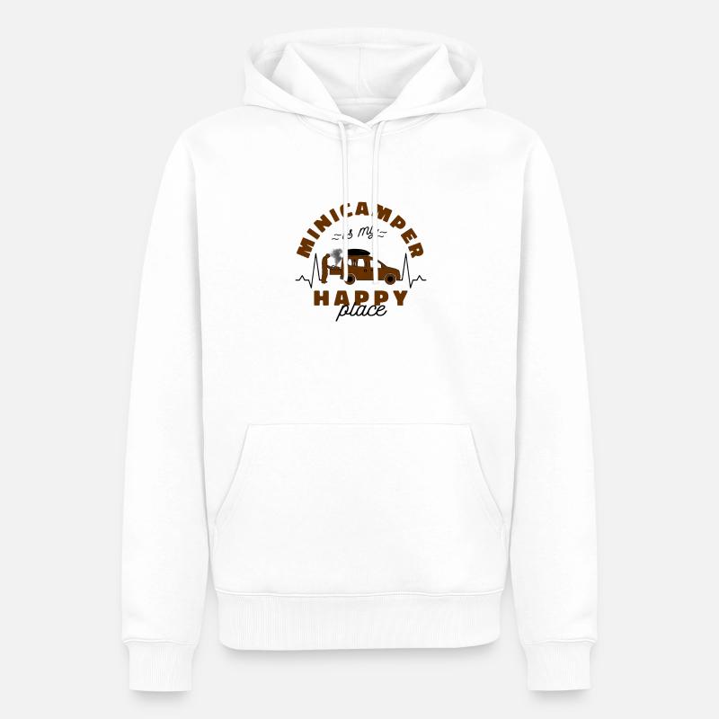 Minicamper Happy Camping-Camper Microcamper - Männer Premium Bio Hoodie - Weiß