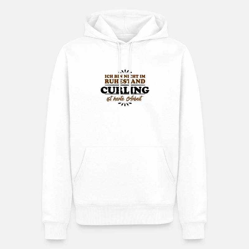 Retraité Retraité Curling - Sweat à capuche Premium bio Homme - blanc