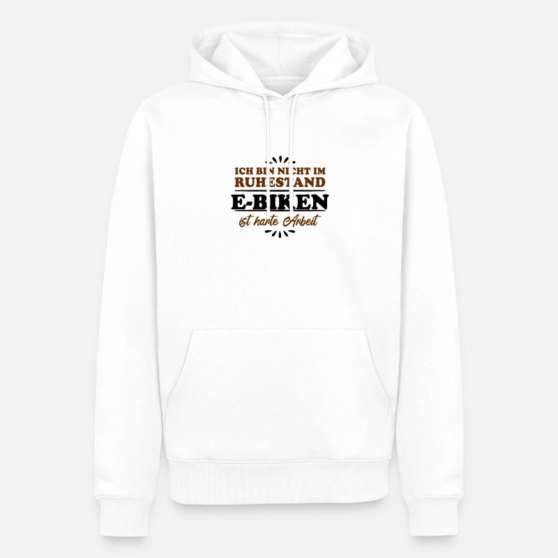 Retraité Retraité E-Biker - Sweat à capuche Premium bio Homme - blanc