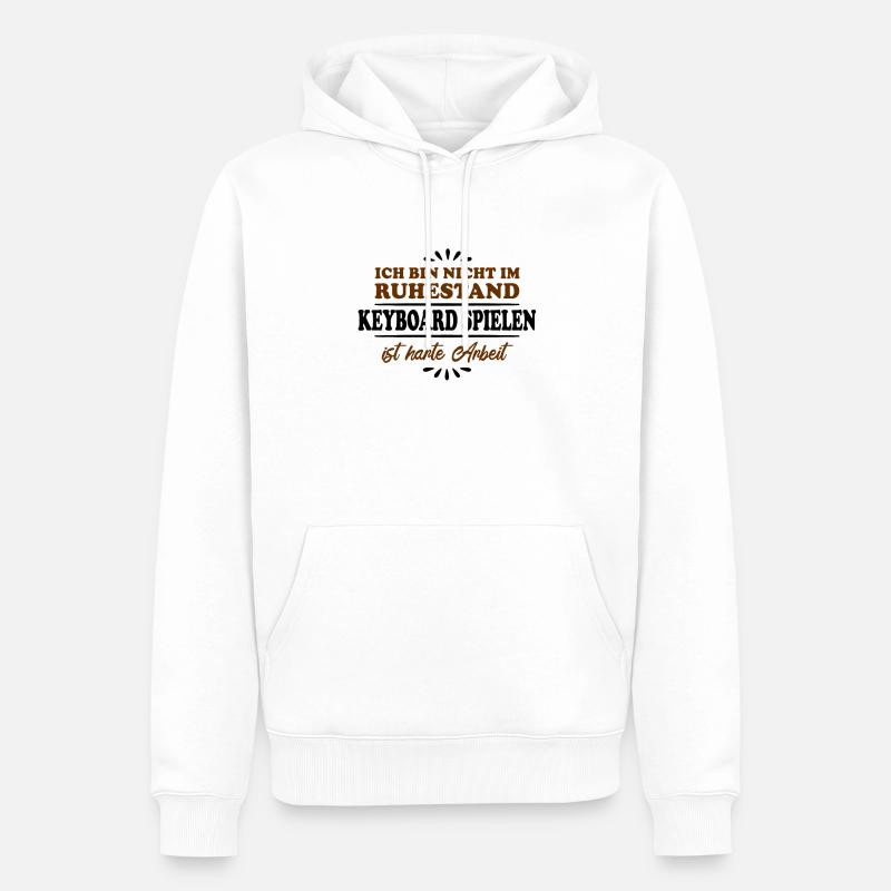 Clavier de retraité de retraité - Sweat à capuche Premium bio Homme - blanc