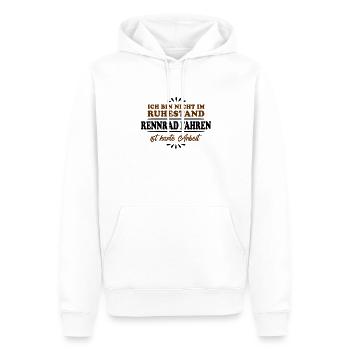 Vélo de route pour retraité Pensionné - Sweat à capuche Premium bio Homme - blanc - Devant - Nico (187cm)