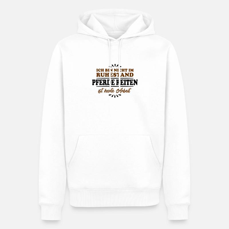 Pensionné Retraité Cavalier - Sweat à capuche Premium bio Homme - blanc