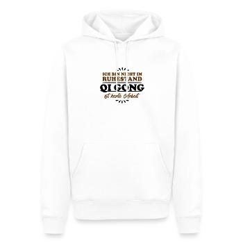 Retraité Retraité Qi-Gong - Sweat à capuche Premium bio Homme - blanc - Devant - Nico (187cm)