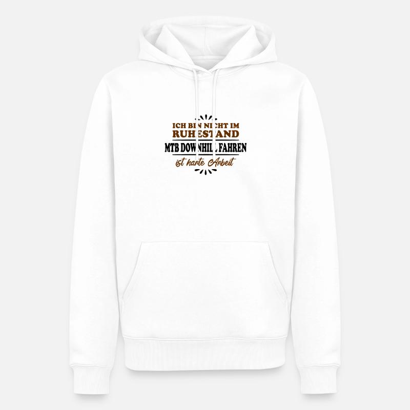 Retraité Retraité VTT-Descente - Sweat à capuche Premium bio Homme - blanc