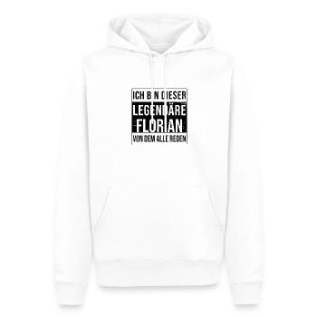 Je suis cette légende pour Florian - Sweat à capuche Premium bio Homme - blanc - Devant - Nico (187cm)