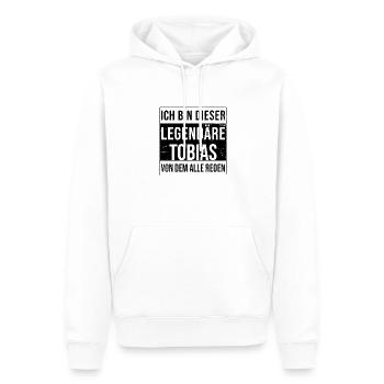Ich bin dieser legendäre für Tobias - Männer Premium Bio Hoodie - Weiß - Vorne - Nico (187cm)