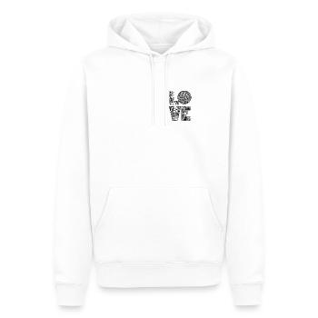 Volleyball-MAMA Volleyball Ball Volleyballer - Männer Premium Bio Hoodie - Weiß - Vorne - Nico (187cm)