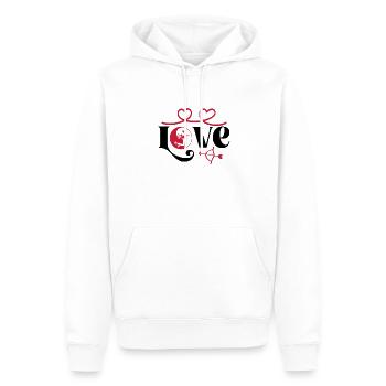 Volleyball Love Ballon de volley-ball Joueur de volley-ball - Sweat à capuche Premium bio Homme - blanc - Devant - Nico (187cm)