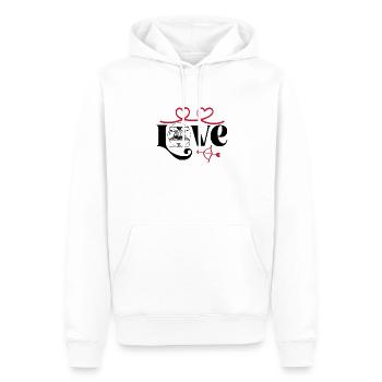 Hardcore Rave Raver DJ House-EDM Musique-AMOUR - Sweat à capuche Premium bio Homme - blanc - Devant - Nico (187cm)