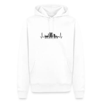 Herzschlag Skyline Australien Melbourne - Männer Premium Bio Hoodie - Weiß - Vorne - Nico (187cm)