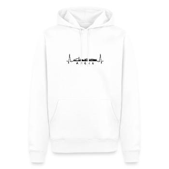 Herzschlag Skyline Griechenland Athen - Männer Premium Bio Hoodie - Weiß - Vorne - Nico (187cm)