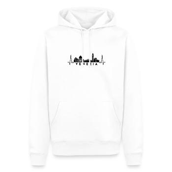 Heartbeat Skyline Italie Venise-Venise - Sweat à capuche Premium bio Homme - blanc - Devant - Nico (187cm)