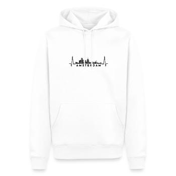 Heartbeat Skyline Pays-Bas Amsterdam - Sweat à capuche Premium bio Homme - blanc - Devant - Nico (187cm)