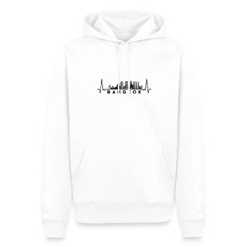 Herzschlag Skyline Thailand Bangkok - Männer Premium Bio Hoodie - Weiß - Vorne - Nico (187cm)