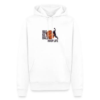 Basketteur basketteur basketteur « HOOP-LIFE » - Sweat à capuche Premium bio Homme - blanc - Devant - Nico (187cm)